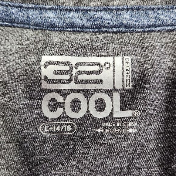 💜32 Degrees Heathered Blue & Gray Short Sleeve Top Youth Large - Picture 7 of 9